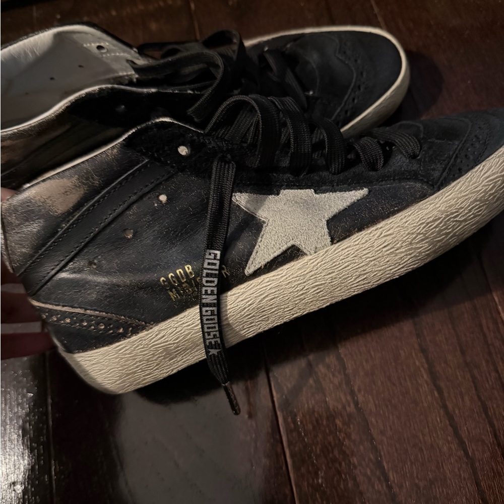 Golden Goose Black and Silver Star Sneakers AUTHENTIC NO BOX. Size 38 women’s.